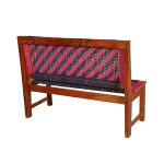 Pink and Blue Handmade Wooden Bench Knitted with Cotton Dori