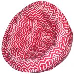 White and Red Striped Organic Cotton Lap Pouf