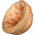 Orange and White Striped Organic Cotton Lap Pouf