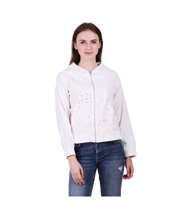 white cotton jacket womens