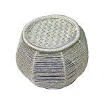 Handmade Knitted Golden Hexagonal Stool