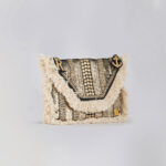 Black Jute and Velvet Clutch Bag