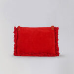 Red Jute and Velvet Clutch Bag