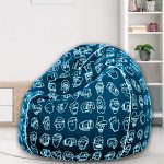 Cotton Duck Blue Color Printed XXL Bean Bag Cover